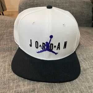 Jordan white black purple SnapBack hat